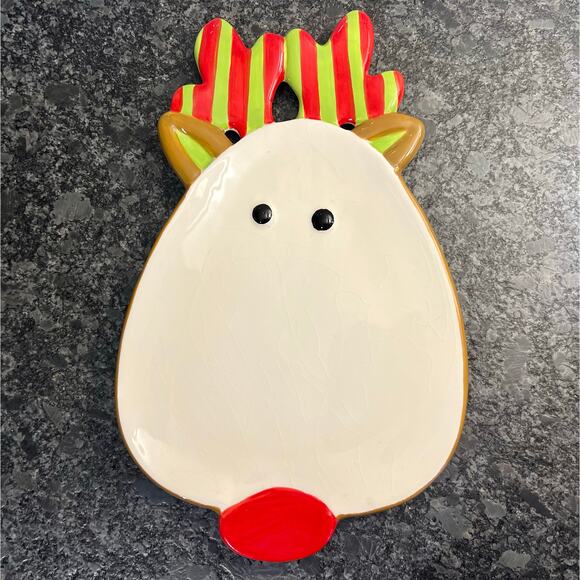 Mud Pie Ceramic Reindeer Serving Bowl Candy Dish - Picture 3 of 5